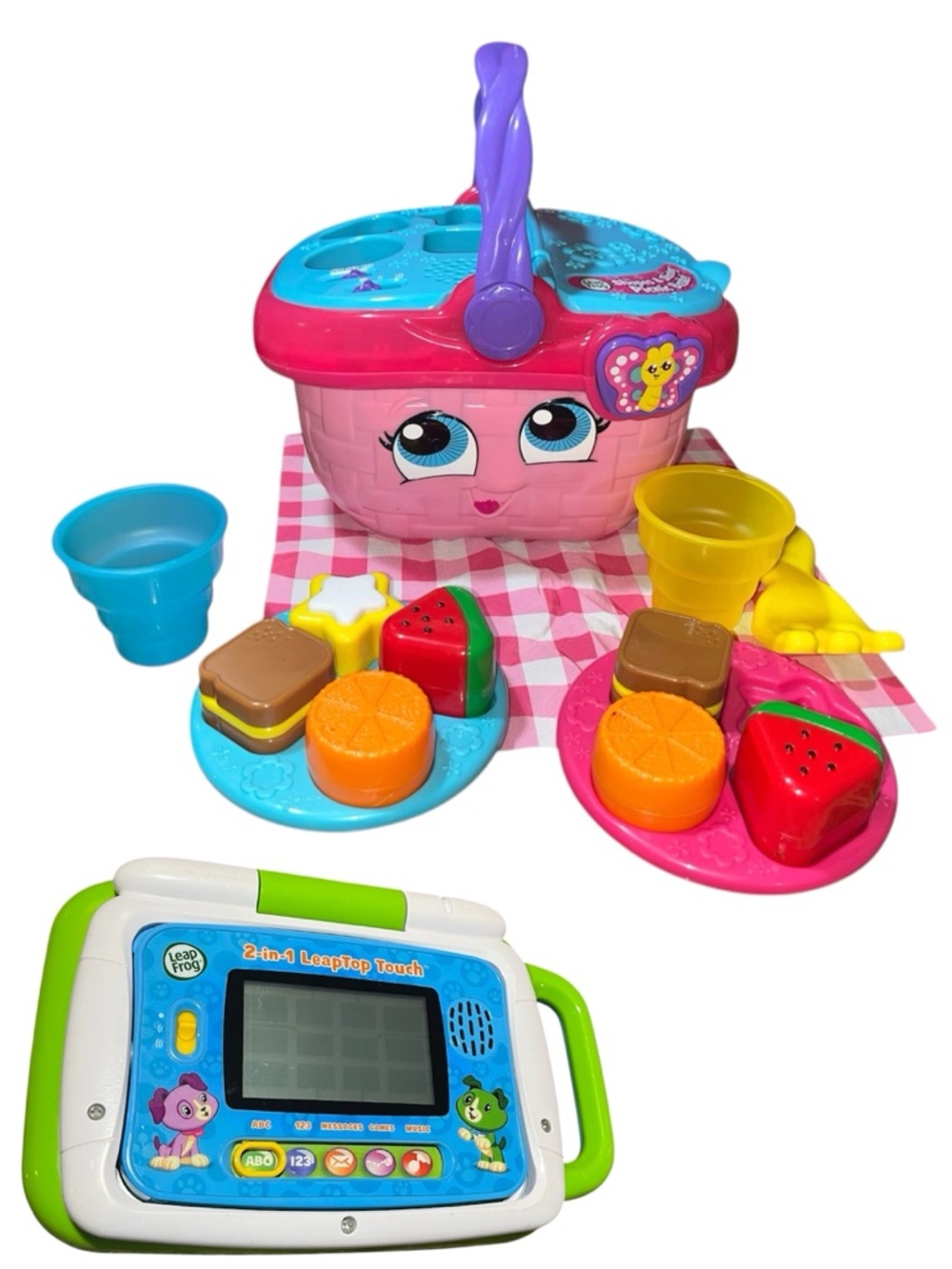 2 in 1 Leaptop Touch + Shapes & Sorting Picnic Basket w/ Accessories Leapfrog